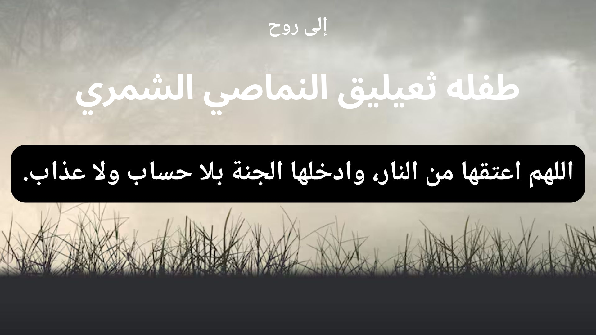 دعاء للمتوفى طفله ثعيليق النماصي الشمري - 1
